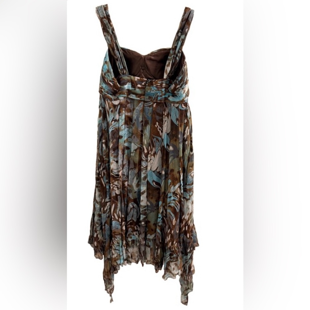 Alberto Makali Brown & Blue Printed Midi Dress - Picture 2 of 5